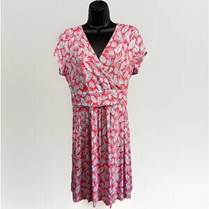 Boden NWTs Lola Jersey Dress Women’s 8 Tropical Pattern Midi Resortwear